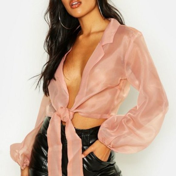 Boohoo Tops - NWT Boohoo Sheer Organza Top - Size US 8